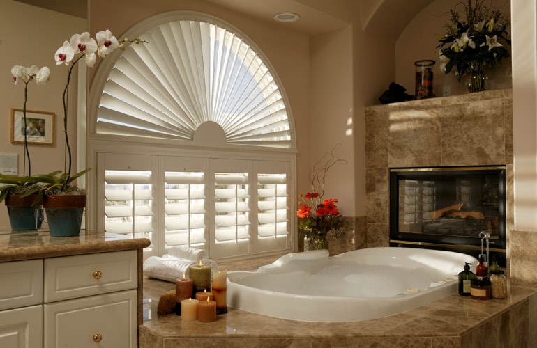 Our Specialists Installed Shutters On A Sunburst Arch Window In St. George, UT